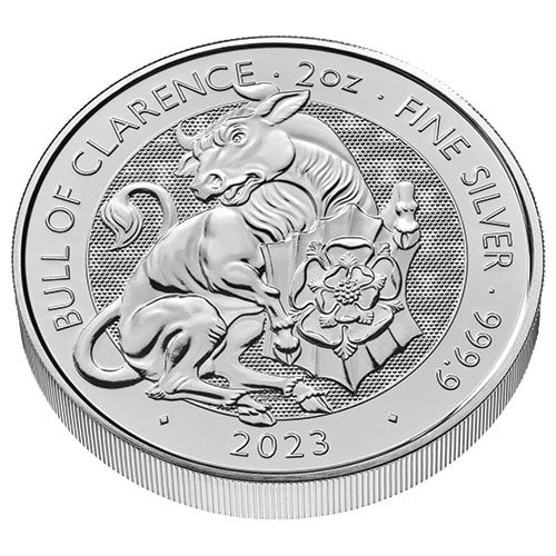 Buy 2023 2 oz Tudor Beast Bull of Clarence Silver Coin | SD Bullion