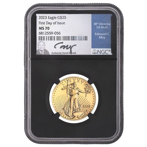 2023\u0020NGC\u0020MS\u002D70\u00201\u002F2\u0020oz\u0020American\u0020Gold\u0020Eagle\u0020Coin\u0020\u002D\u0020Black\u0020Core\u0020Edmund\u0020C.\u0020Moy\u0020Label