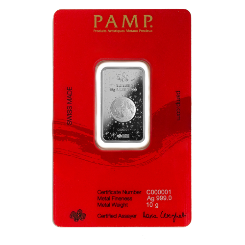 Buy 2024 10 Gram Year of the Dragon Silver Bars from PAMP Suisse