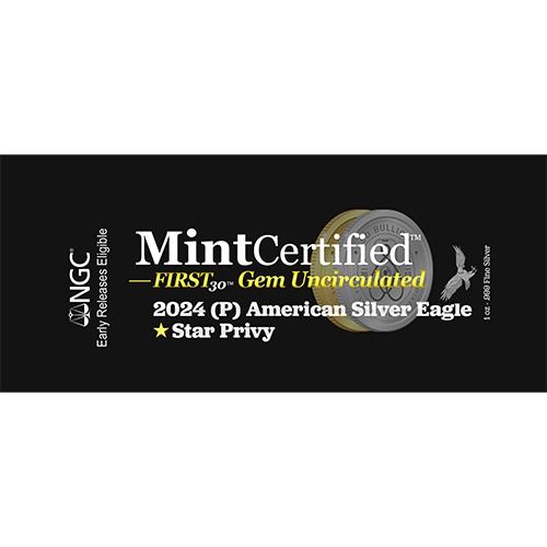 2024-(P) Star Privy NGC SD Bullion MintCertified™ FIRST30™  Silver Eagle | Sealed Tube of 20 1 oz Coins