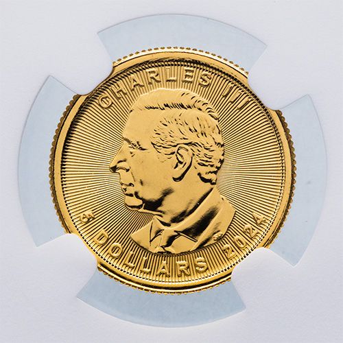 NGC MS-69 2024 1/10 oz Canadian Gold Maple Leaf Coin - Polar Bear Privy Mark