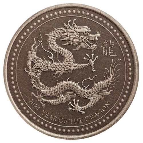 2024\u00201\u002F2\u0020oz\u0020Samoa\u0020Antique\u0020Silver\u0020Dragon\u0020Coin