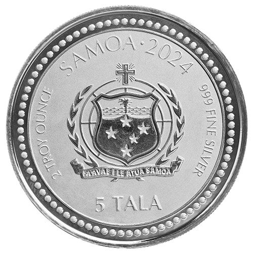 2024 2 oz Samoa Silver Dragon Coin