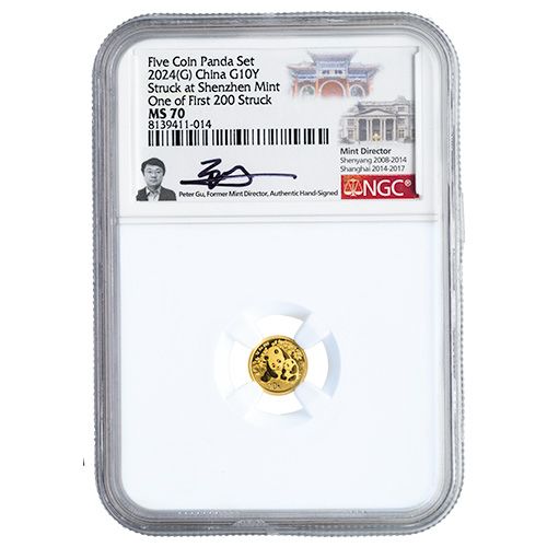 Buy 2024 NGC MS-70 Chinese Gold Panda Prestige 5-Coin Signature