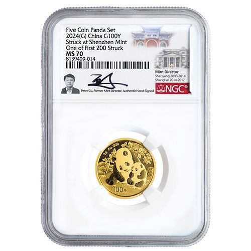 Buy 2024 NGC MS-70 Chinese Gold Panda Prestige 5-Coin Signature