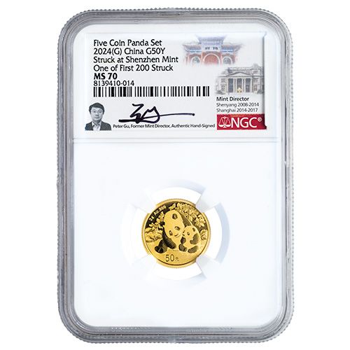 Buy 2024 NGC MS-70 Chinese Gold Panda Prestige 5-Coin Signature
