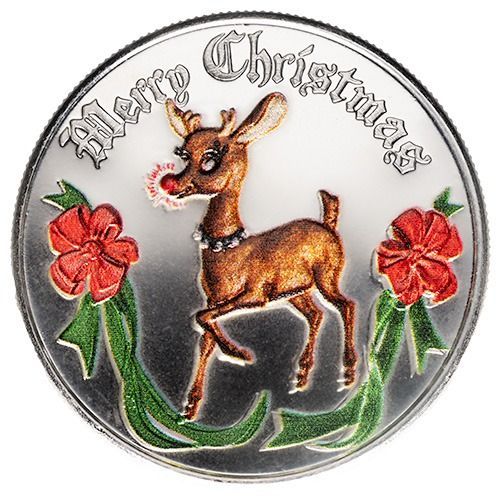 2026\u00201\u0020oz\u0020Rudolph\u0020Colorized\u0020Silver\u0020Round