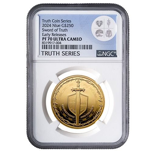 2024\u0020NGC\u0020PF\u002D70\u0020Early\u0020Release\u00201\u0020oz\u0020Sword\u0020of\u0020Truth\u0020Proof\u0020Gold\u0020Coin
