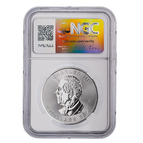 NGC MS-70 2024 1 oz Canadian Silver Maple Leaf Coin - Year of the Dragon Privy Mark