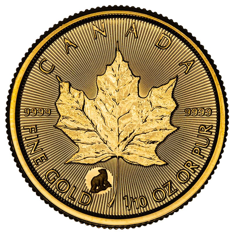 Buy 2024 1/10 oz Canadian Gold Maple Leaf Coin - Polar Bear Privy