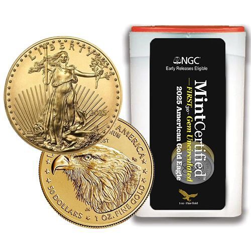 Buy 2025 Gold Eagle MintCertified™ First30 1 oz Coin | Sealed Tube