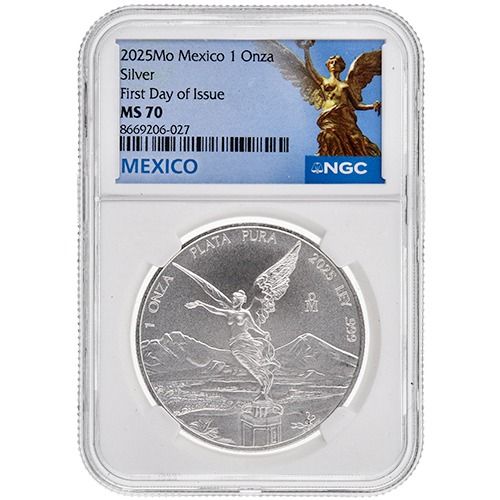 Buy 2025 NGC MS-70 First Day of Issue 1 oz Mexican Silver Libertad