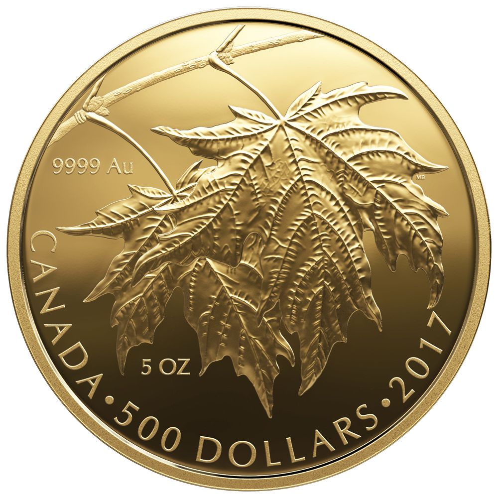 2017\u00205\u0020oz\u0020Canadian\u0020Gold\u0020Maple\u0020Leaves\u0020Coin\u0020\u002D\u0020Worldwide\u0020Mintage\u0020of\u0020Only\u002099