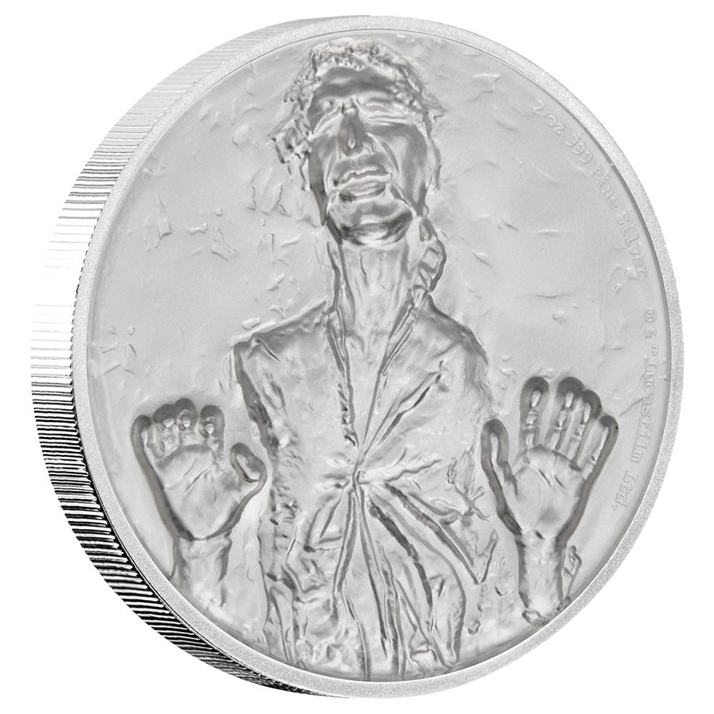 2017 Star Wars Han Solo High Relief 2 oz Silver Proof Coin