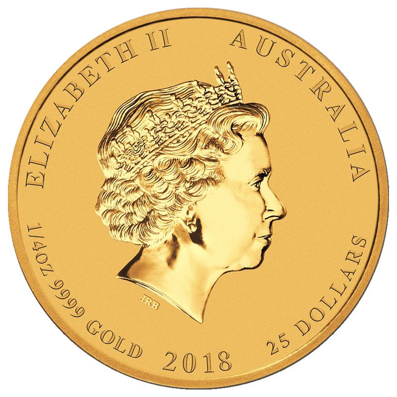2018 Australian Lunar Year of the Dog Gold Coin 1/4 oz