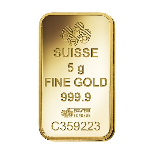 5 Gram Pamp Suisse Lady Fortuna Gold Bar In Assay