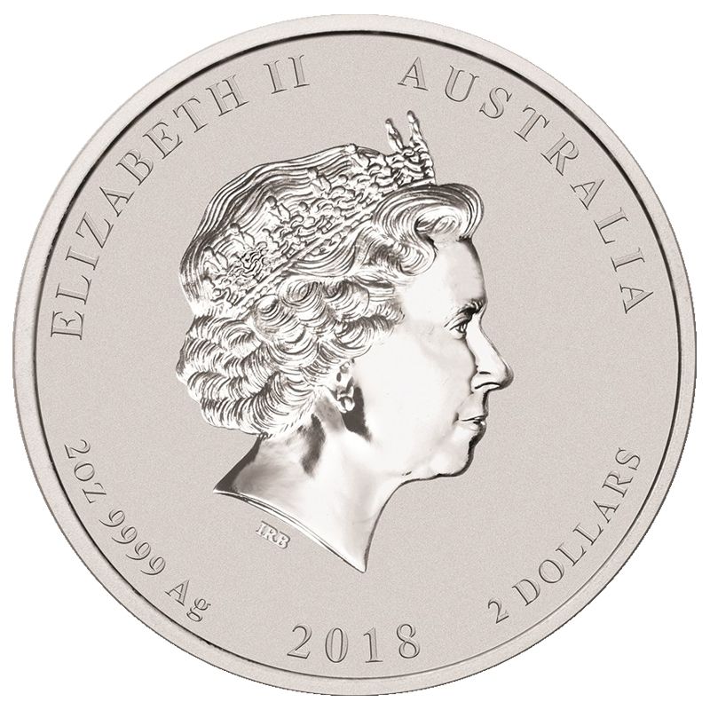 2018 Australian Lunar Year of the Dog Silver Coin 2 oz