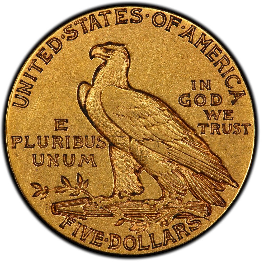 $5 Indian Half Eagle Gold Coin Random Year  |  VF+