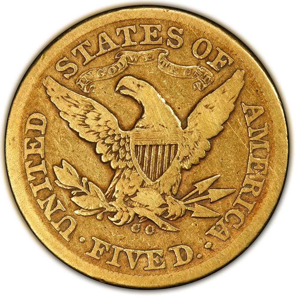 Buy $5 Liberty Head Half Eagle Gold Coin (Cleaned/Jewelry
