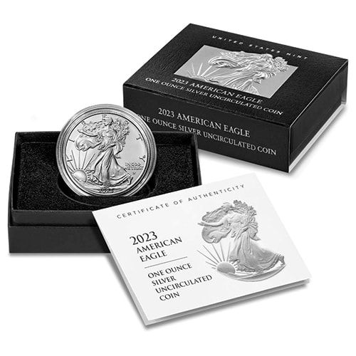 2023-W 1 oz American Silver Eagle Burnished Coin with US Mint Box & COA