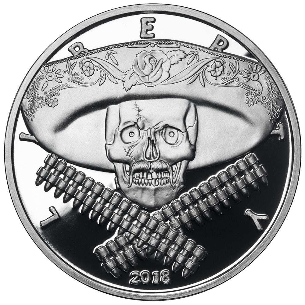 2018\u00201\u0020oz\u0020Western\u0020Skulls\u0020Mexican\u0020Bandit\u0020Proof\u0020Silver\u0020Round