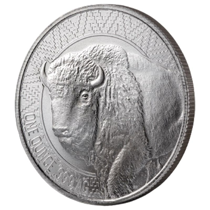 Bullion Works Silver Buffalo Warrior 1 oz Round - Reverse - Tilt