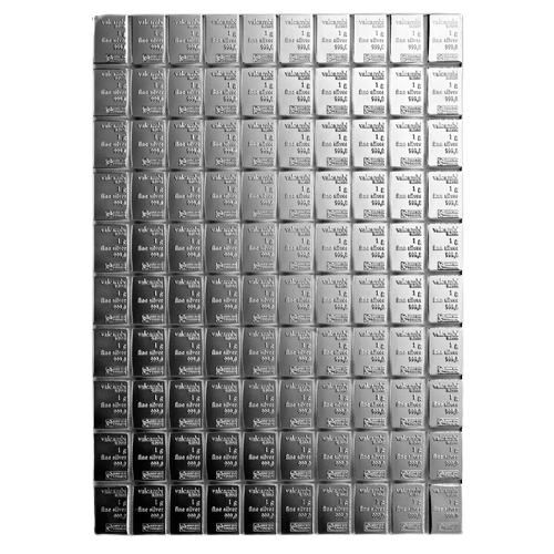 100 x 1 g Valcambi Silver CombiBar - In Assay