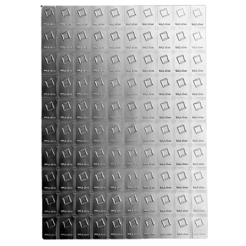 100 x 1 g Valcambi Silver CombiBar - In Assay