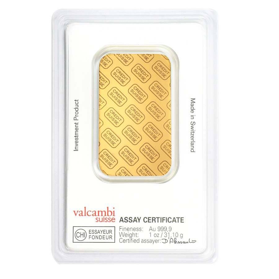 1 oz Credit Suisse Gold Bar - in Assay