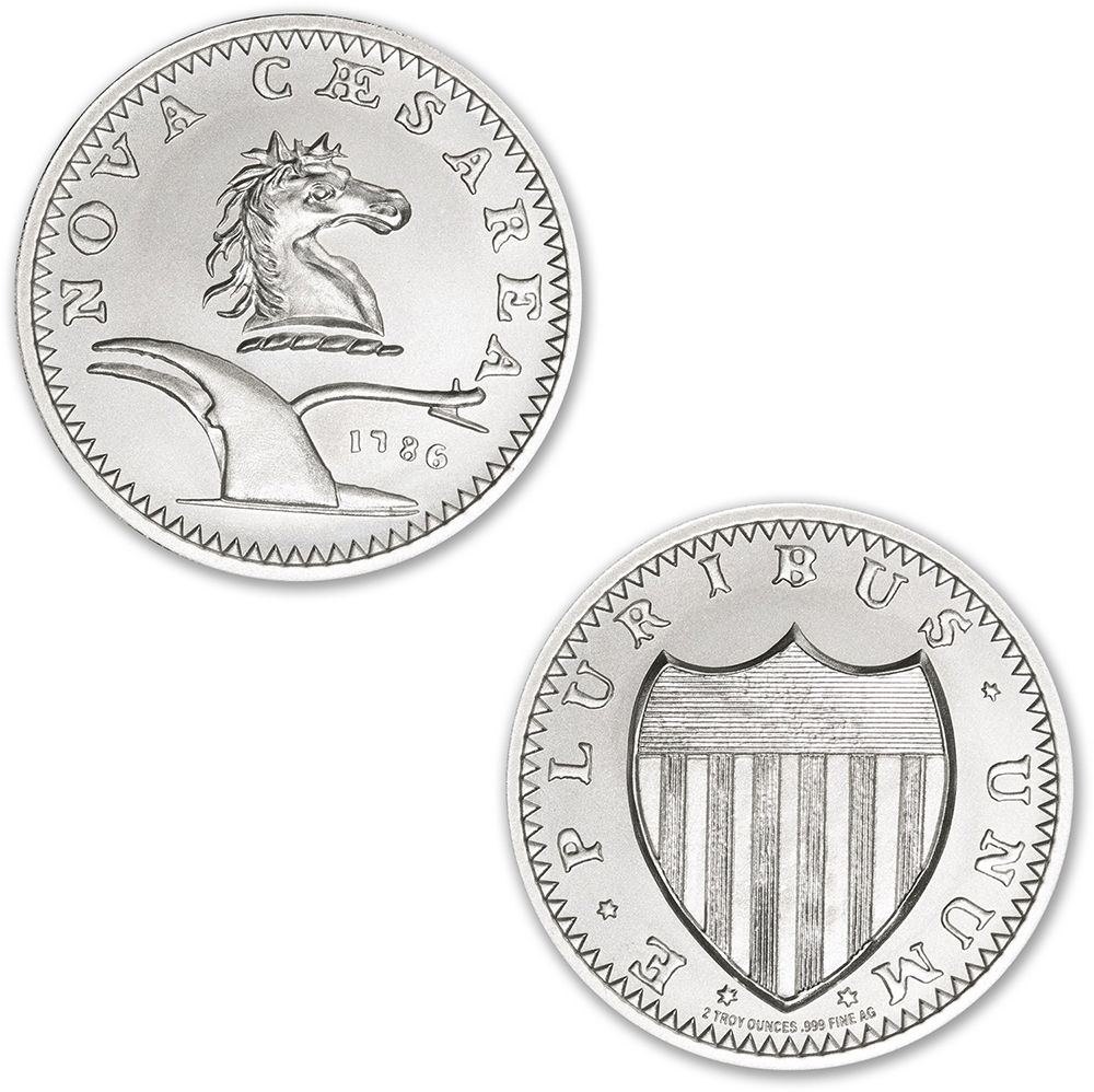 2 oz New Jersey Copper Tribute Silver Round
