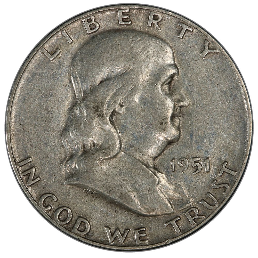 $10 Face - 90% US Silver Franklin Half Dollars