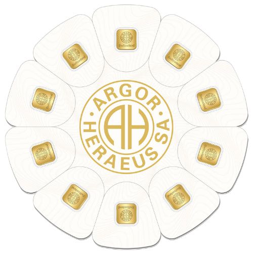 Argor\u002DHeraeus\u0020GoldSeed\u002010x1\u0020gram\u0020Gold\u0020Bar