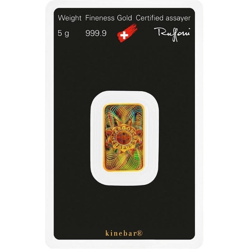 5 gram Argor-Heraeus Kinebar Gold Bar