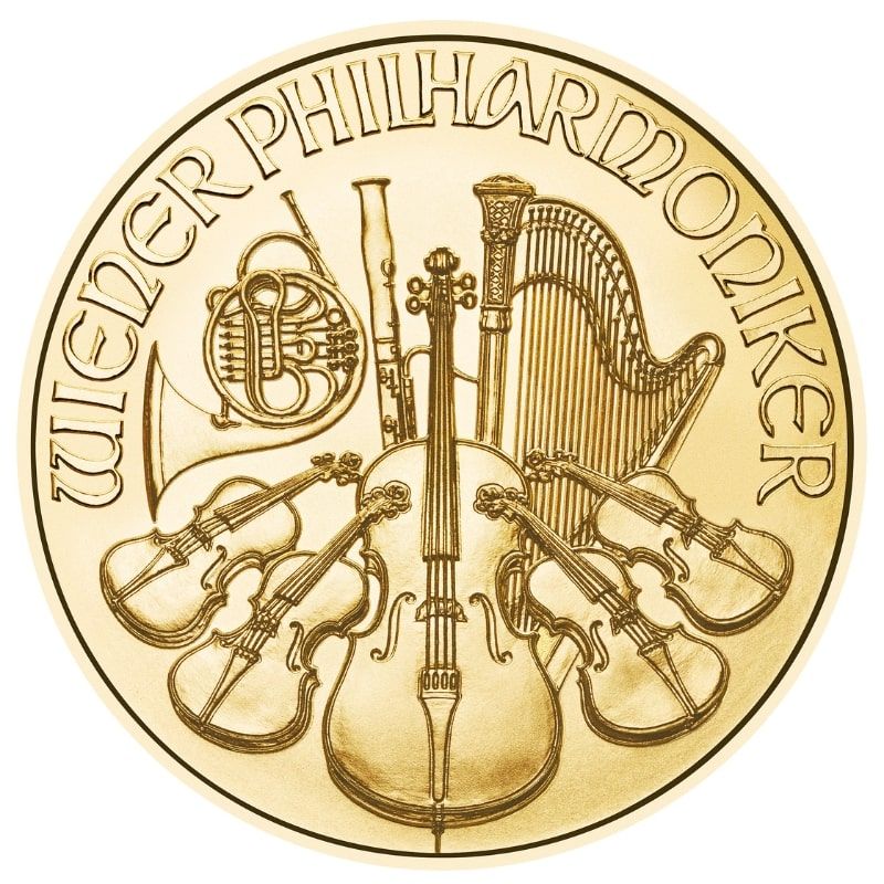 2023\u00201\u002F25\u0020oz\u0020Austrian\u0020Gold\u0020Philharmonic\u0020Coin\u0020BU