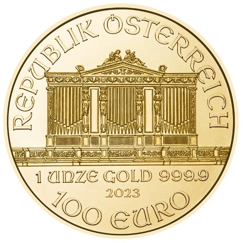 2023\u00201\u0020oz\u0020Austrian\u0020Gold\u0020Philharmonic\u0020Coin\u0020BU
