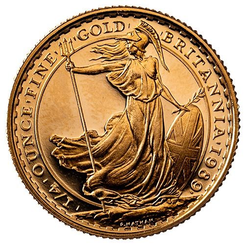 1989 Gold Britannia 4-Coin Proof Set with Box and COA