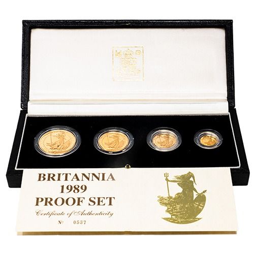 1989\u0020Gold\u0020Britannia\u00204\u002DCoin\u0020Proof\u0020Set\u0020with\u0020Box\u0020and\u0020COA