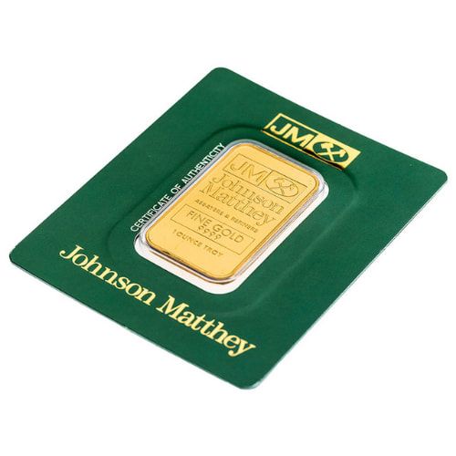 1 oz Johnson Matthey Gold Bar - In Assay