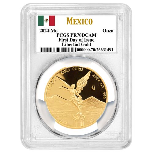 2024\u0020PCGS\u0020PR\u002D70\u0020First\u0020Day\u0020of\u0020Issue\u00201\u0020oz\u0020Mexican\u0020Gold\u0020Libertad\u0020Proof\u0020Coin