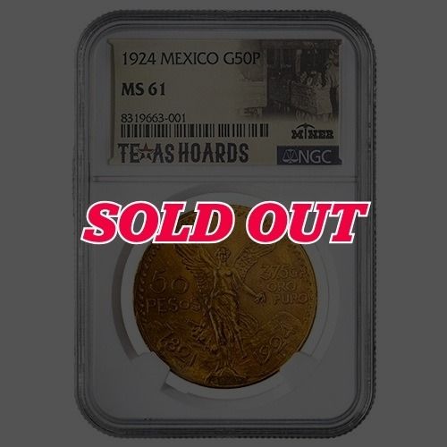 1924\u0020NGC\u0020MS\u002D61\u0020Mexican\u002050\u0020Pesos\u0020Gold\u0020Coin\u0020\u002D\u0020Texas\u0020Miner\u0020Hoard
