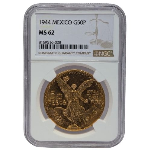 1944\u0020NGC\u0020MS\u002D62\u0020Mexican\u002050\u0020Pesos\u0020Gold\u0020Coin