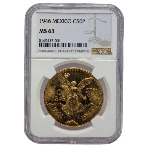 1946\u0020NGC\u0020MS\u002D63\u0020Mexican\u002050\u0020Pesos\u0020Gold\u0020Coin