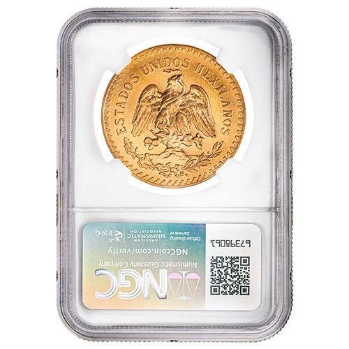 Buy 1947 NGC MS-69 Mexican 50 Pesos Gold Coin (New Dies Restrike