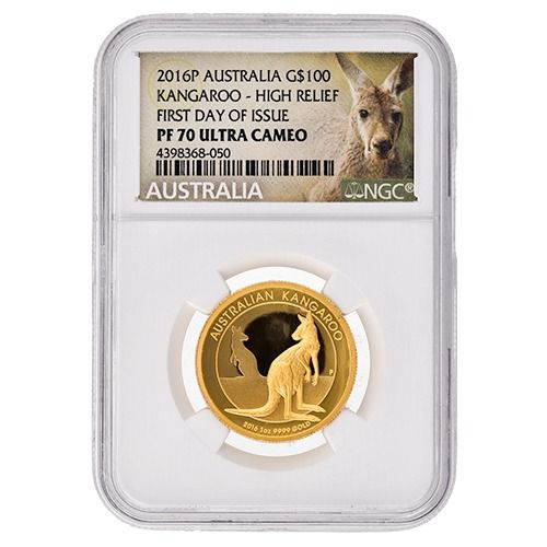2016\u002DP\u0020NGC\u0020PF\u002D70\u00201\u0020oz\u0020Australian\u0020Kangaroo\u0020High\u0020Relief\u0020Proof\u0020Gold\u0020Coin\u0020\u002D\u0020Kangaroo\u0020Label