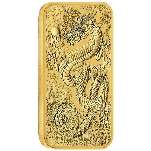 【101】SPECIAL GOLD BROWNティンシャ／龍・ドラゴンLサイズ 2012 P Australia Gold Lunar Series II Year of the Dragon 1/4