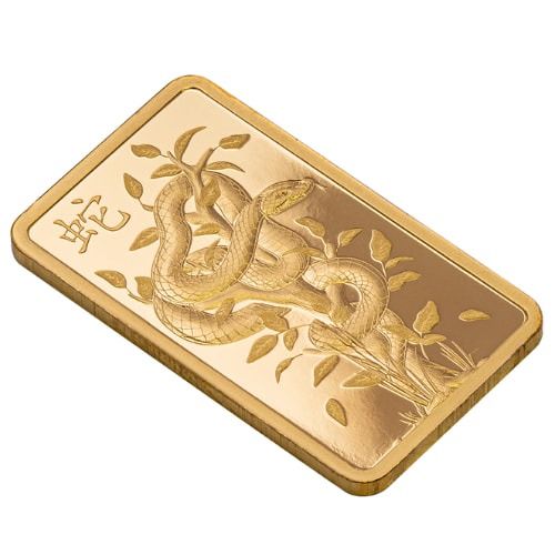 2025 5-Gram White Snake Gold Bar - Lunar Legends Series