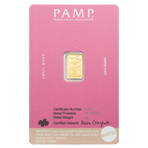 Buy 1 gram Iconic Barbie Gold Bar | SD Bullion
