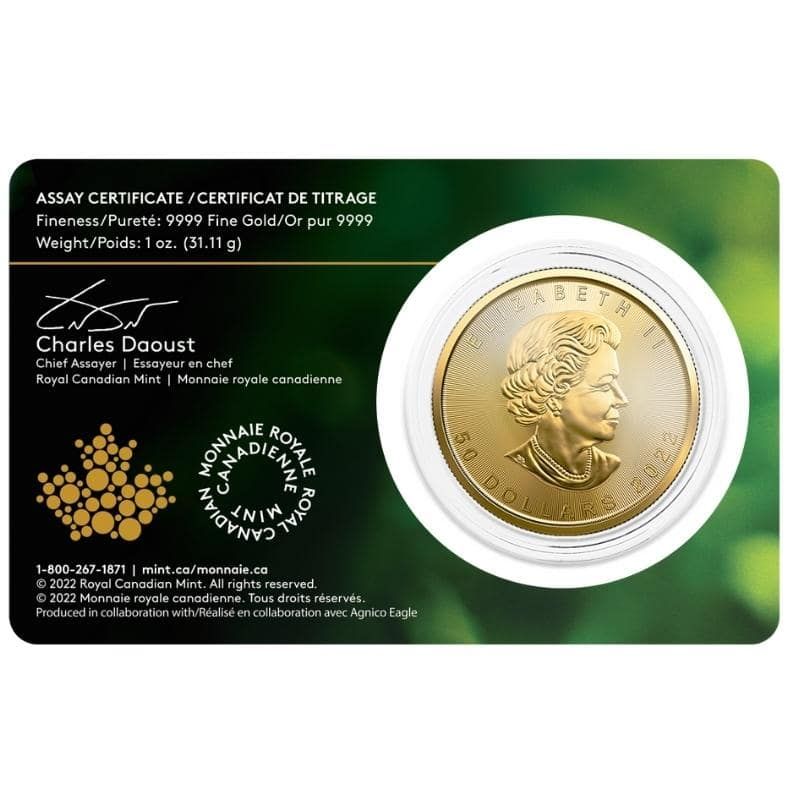 2022 1 oz Gold Maple Leaf Coin - Single Sourced | SD Bullion