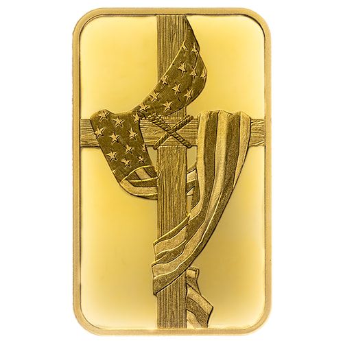 Buy 1/4 oz SD Bullion Cross and Flag Gold Bar SD Bullion