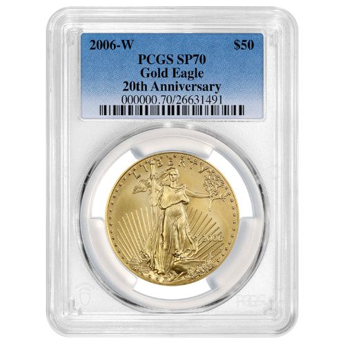 2006\u002DW\u0020PCGS\u0020SP\u002D70\u00201\u0020oz\u0020American\u0020Gold\u0020Eagle\u0020Burnished\u0020Coin